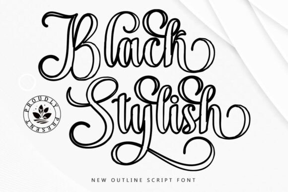 Black Stylish Outline: Modern Luxury in Typography