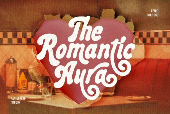 Romantic Aura Duo: A Groovy Retro Typeface for Bold Design